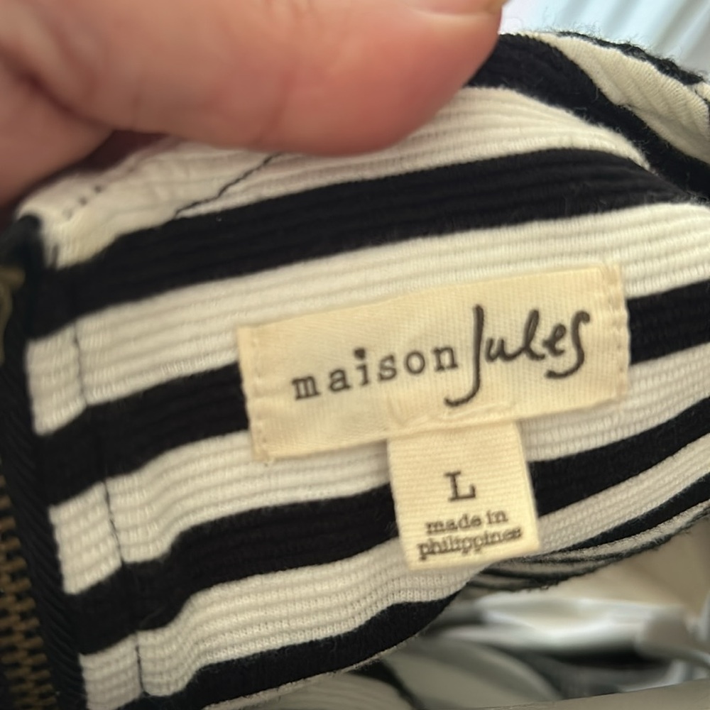Maison Jules black and white stripe dress - Picture 2 of 2